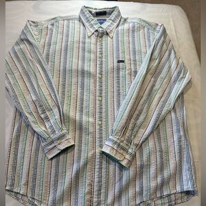 FACONNABLE Long Sleeve Striped Multicolor Men's Shirt Size XLarge EUC